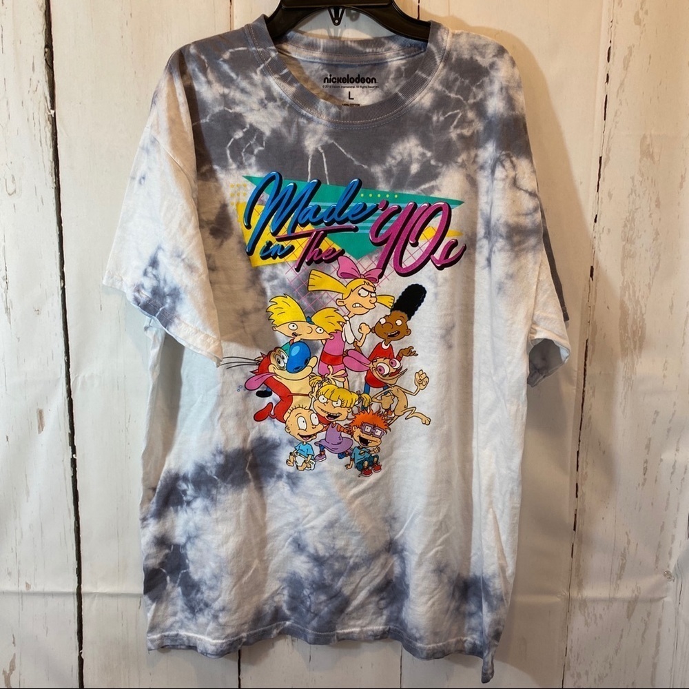 Nickelodeon Sz Large tie dye Tee Made in the 90s